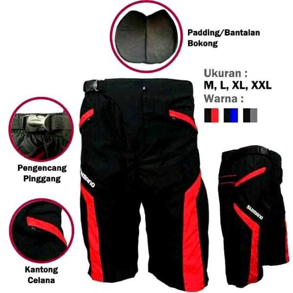 Celana Pendek Sepeda Gowes MTB Shimano untuk Bersepeda Downhill Outdoor Padding Longgar