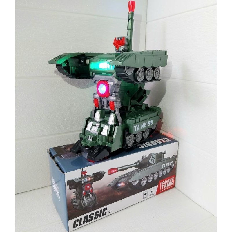 mainan edukasi tank warrior robot II tank jadi robot