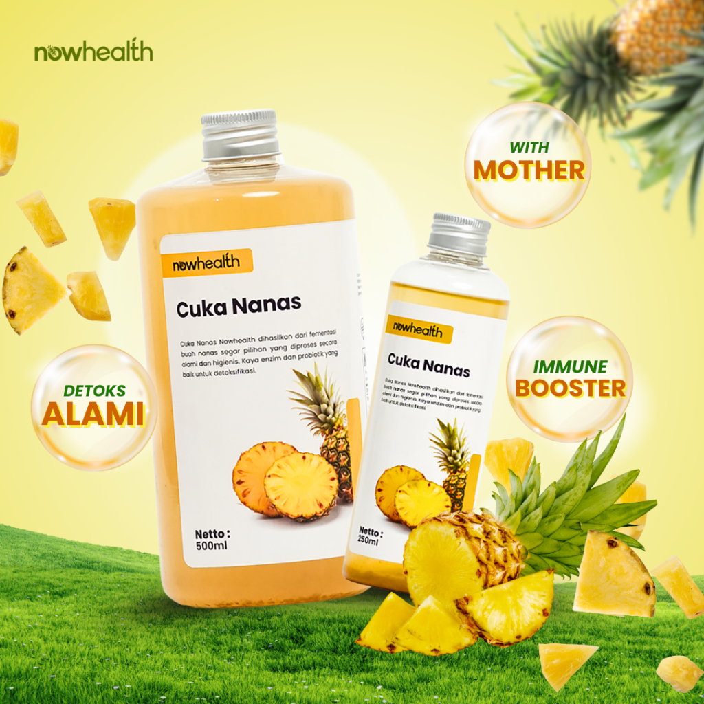 

Cuka Nanas 500 ml Nowhealth Pineapple Cider Vinegar with Mother Asli Organik Minuman Diet Detoks