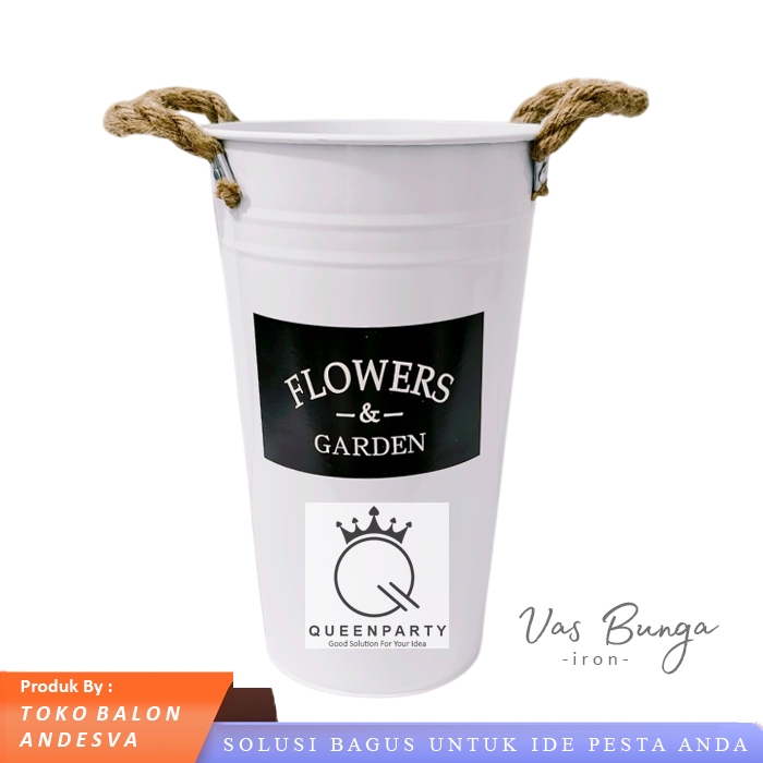 Vas Bunga Iron flower garden / pot kaleng kerucut / vas shaby pot ember kaleng / vas Bunga kaleng
