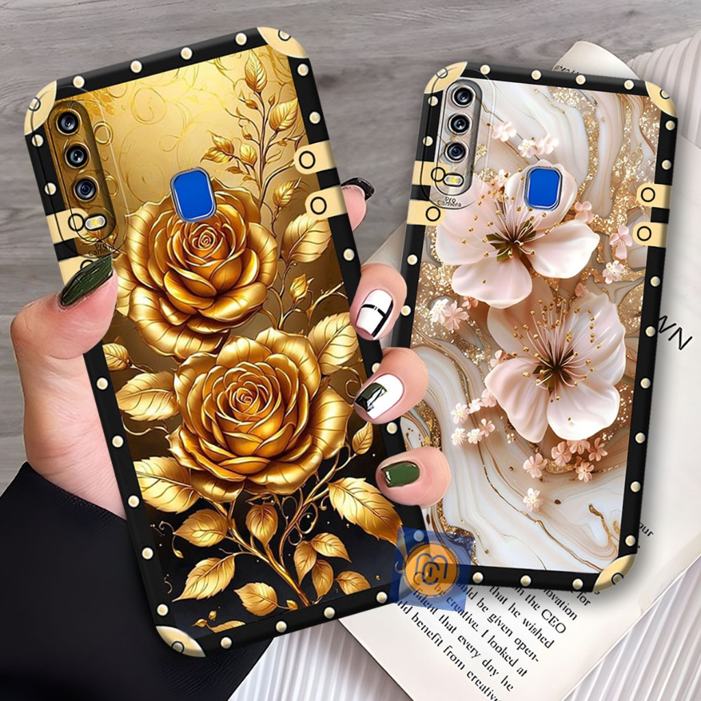 Case Silikon Vivo Y11/Y12/Y12i/Y15/Y17/Y19 Motif Bingkai Bunga Bunga - Case Kekinian - Softcase Baha