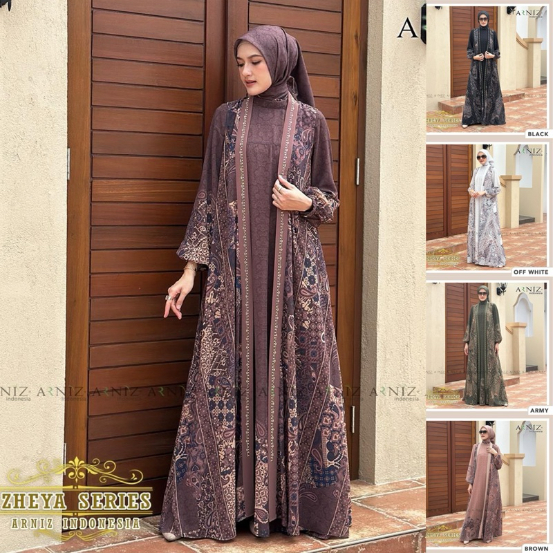 Zheya Set Inner Outer Scaraf Voal Hijab Segi Empat Arniz Collection Premium