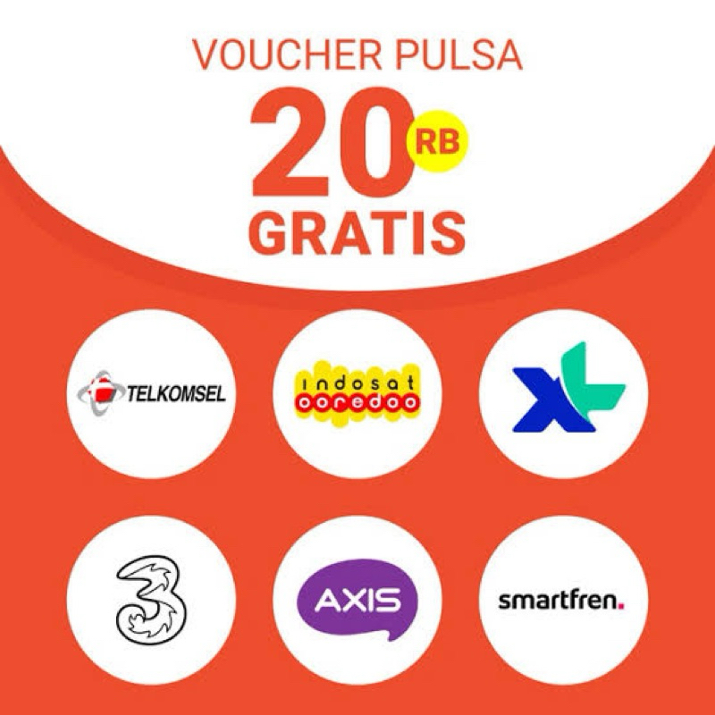 Voucher Pulsa Tsel Indosat XL 3 Axis Smartfren