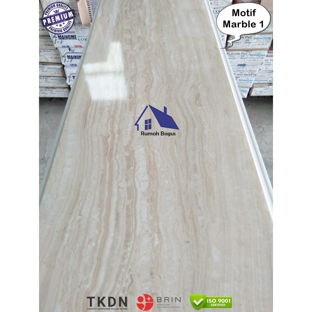 Plafon PVC Marble 1 Marmer Motif Glossy Kuat Mewah
