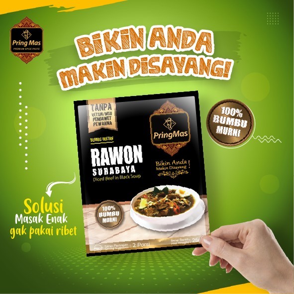 

PringMas Bumbu Instan Masak | Bumbu Rawon | Bumbu Soto Ayam | Bumbu Sop Buntut | Bumbu Soto Daging | Bumbu Tahu Campur | Bumbu Semur | Bumbu Sop Merah | Bumbu Sayur Asem | Bumbu Sop Bakmoy (2 Porsi)