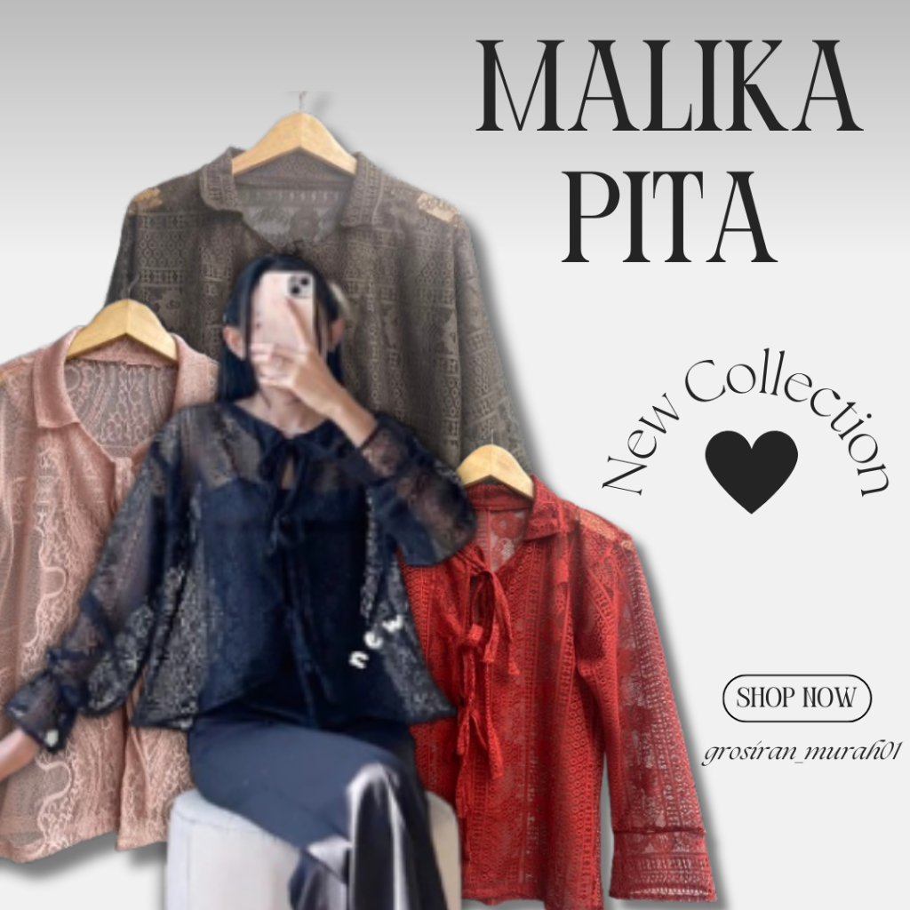 Malika Outer Lace Wanita Cardigan Wanita Tali Pita Cardigan Malika Outer Crop Brokat Malika Outher B