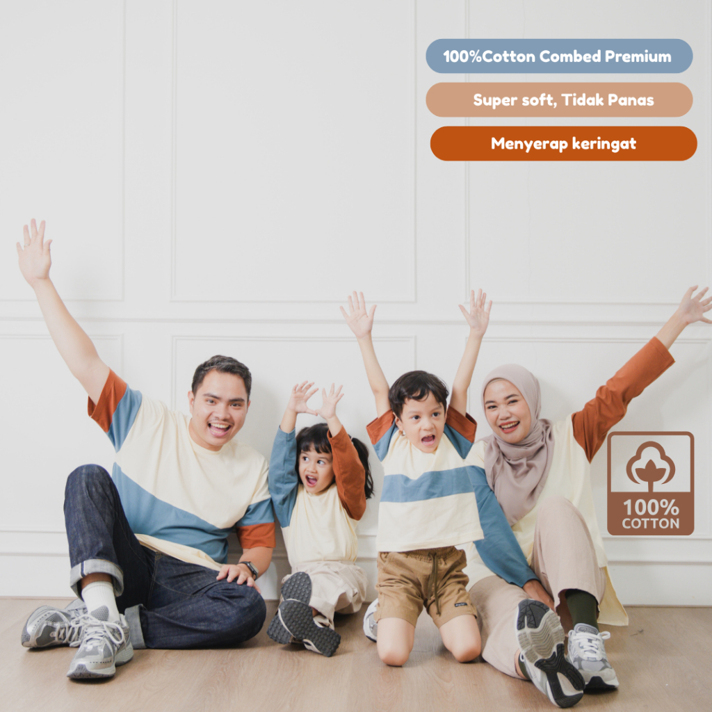 WELL Badudu.id Baju Couple Keluarga - Nara Family Set - Busui - Cream