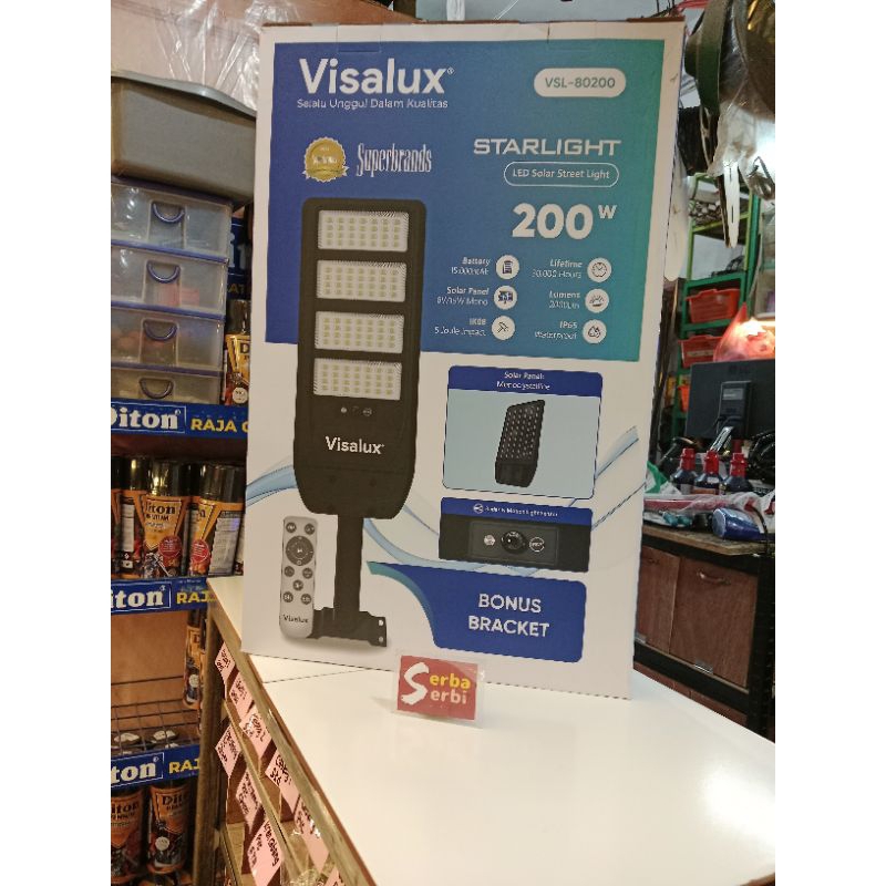 (VSL-80200 VISALUX) Lampu outdoor jalan sorot solar street light 200w led
