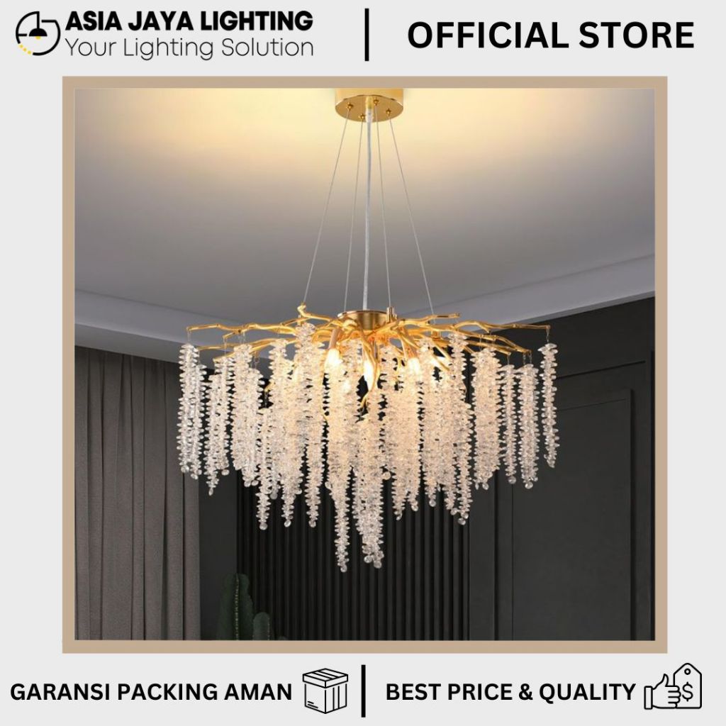 LAMPU GANTUNG KRISTAL / LAMPU KRISTAL HIAS / LAMPU KRISTAL GANTUNG / CHANDELIER KRISTAL / LAMPU KRIS