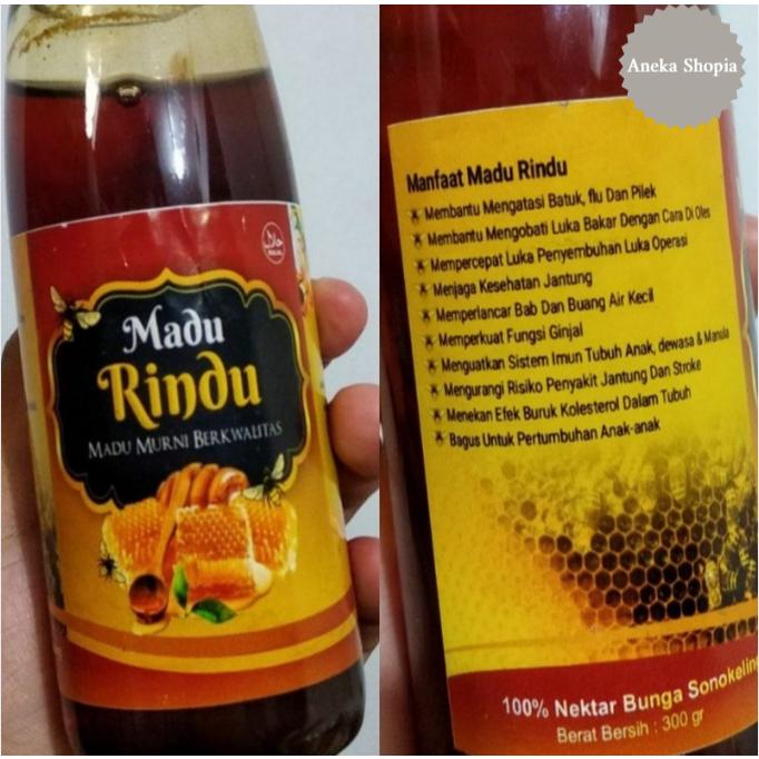 

Madu Rindu - Pure Honey 300g, Madu Murni dari Nektar Bunga Sonokeling