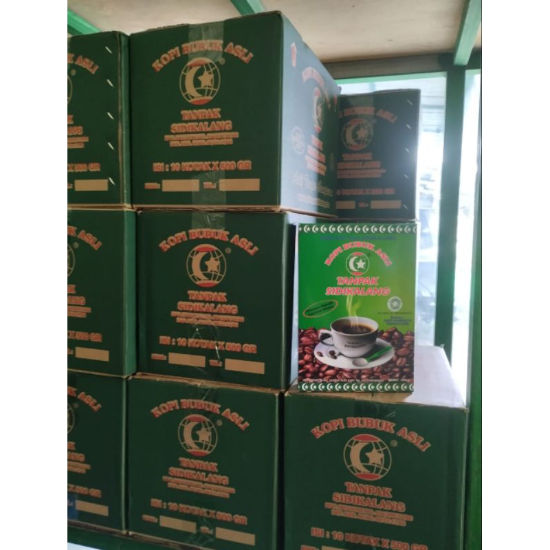 

Bubuk kopi tanpak Sidikalang kemasan 500gr 1 dus