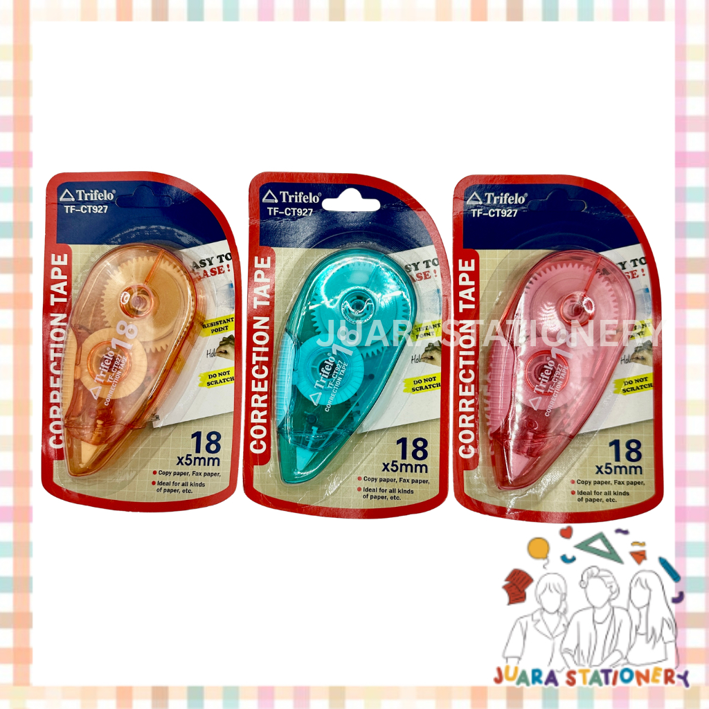 

(809) JUARASTATIONERY Correction Tape Trifelo CT927 Panjang 18 m / Tip Ex Kertas Tip Ex Pita