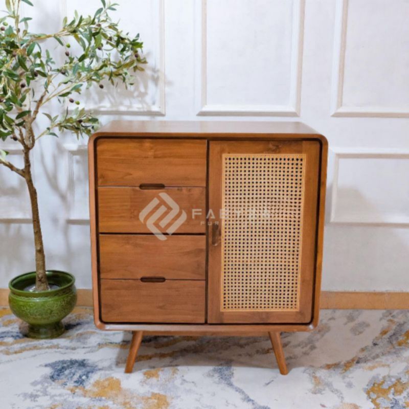 Kabinet Kayu Jati Retro | Bufet Kayu Jati Rotan | Lemari Anak Kayu Jati Murah | Bufet Murah | Kabine