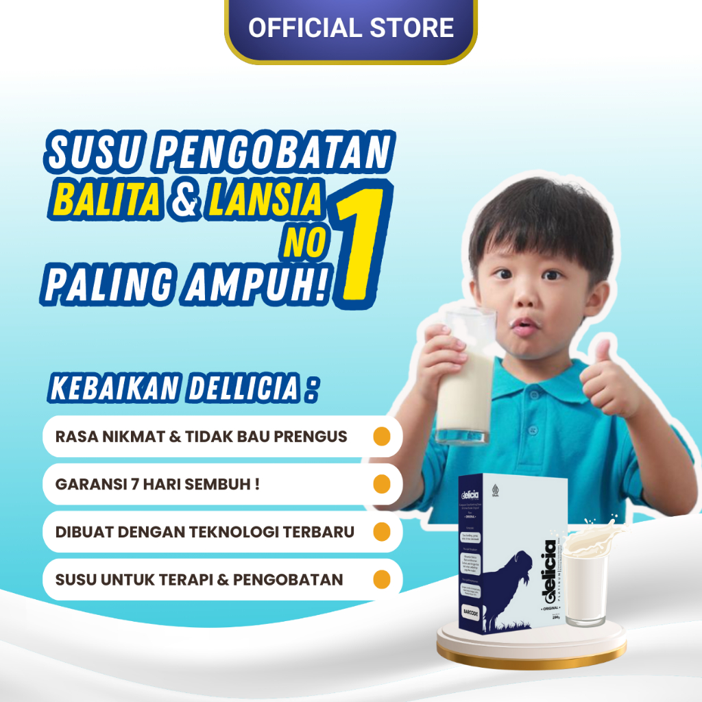 

Dellicia Platinum - Susu Pengobatan Anak Masalah Tinggi Badan, Susah Makan, Cacingan, Lambat Berfikir dll