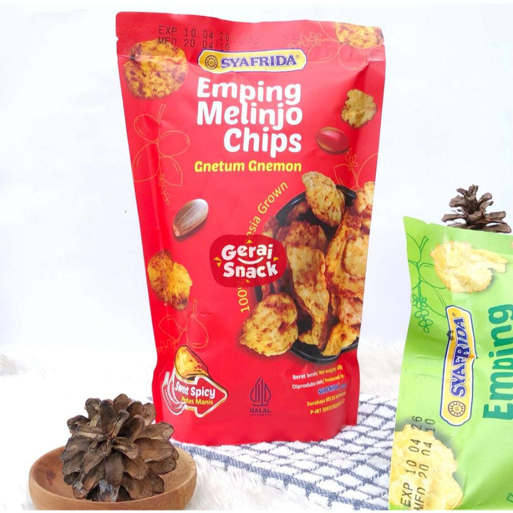 

Emping Melinjo Chips Syafrida Gurih Renyah Oleh2 Khas Surabaya