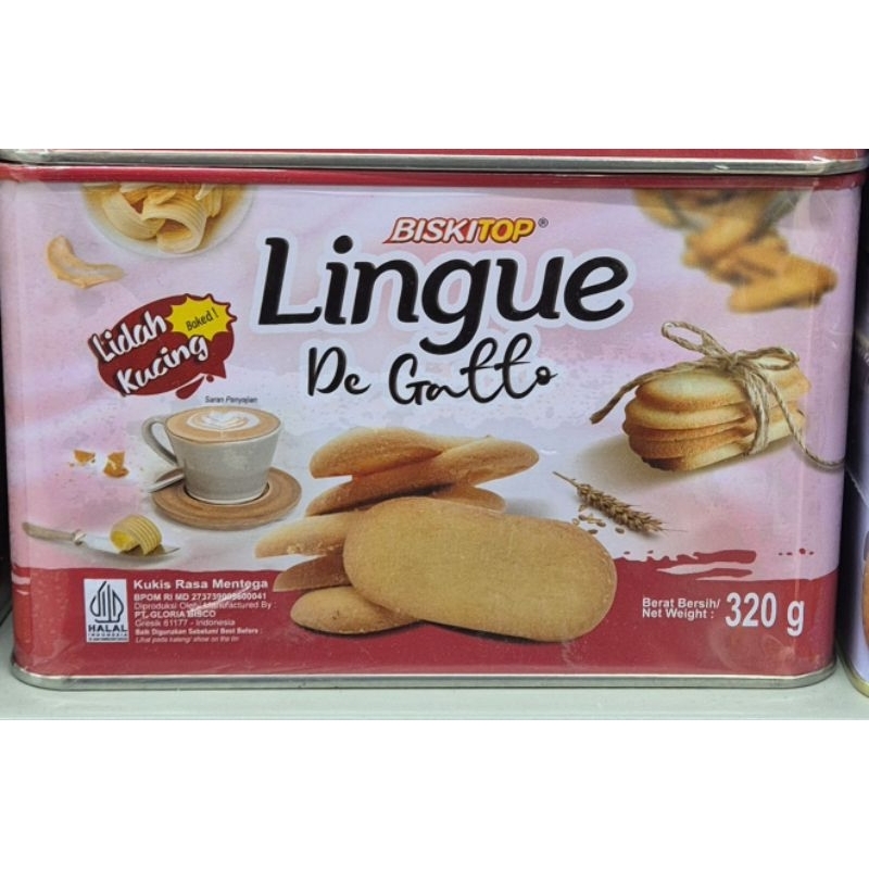 

Lidah Kucing BISKITOP Lingue De Gatto 320g Tin - HK.