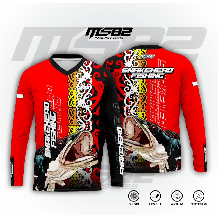 MS82 JERSEY MANCING CASTINGER | BAJU MANCING CASTING BATIK DAYAK BISA CUSTOM NAMA DAN LOGO