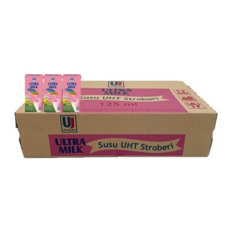 

susu ultra strawbery 1dus isi 40pcs