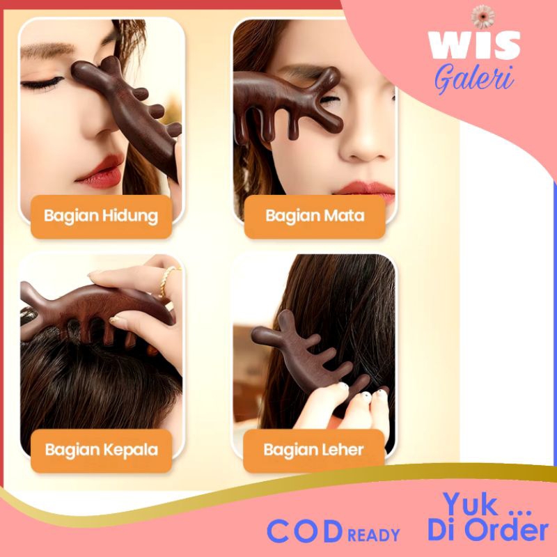 Sisir Rambut Akupuntur Pijat Wajah Kepala Leher Hidung Terapis