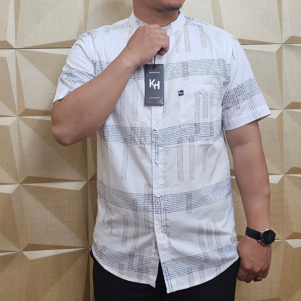 Kemko KH Baju Koko Pria Dewasa Lengan Pendek Motif Terbaru ada JUMBO