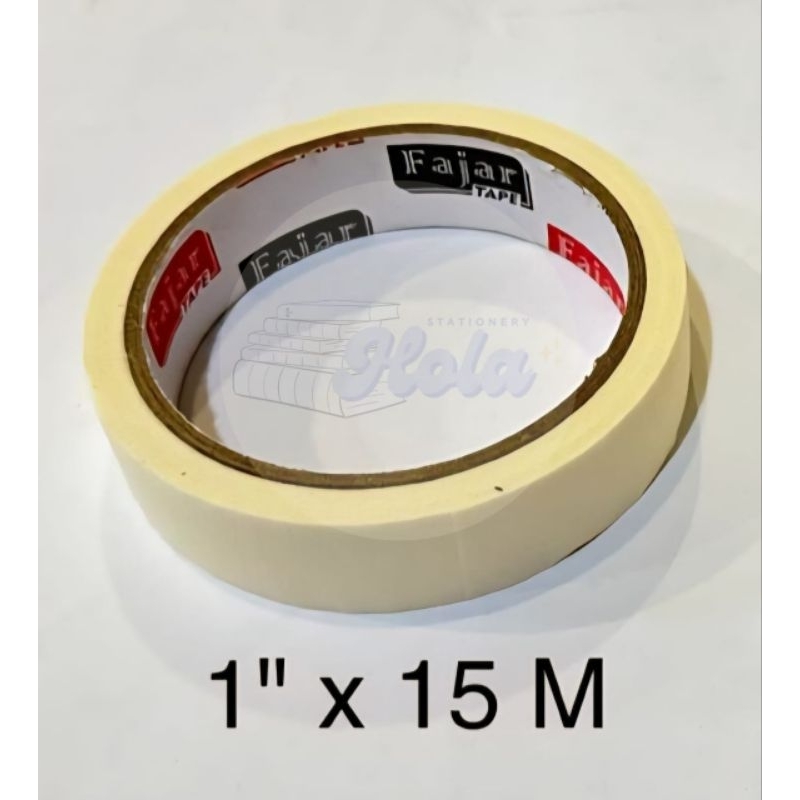 

Lakban kertas/Masking tape fajar 1 inch x 15m
