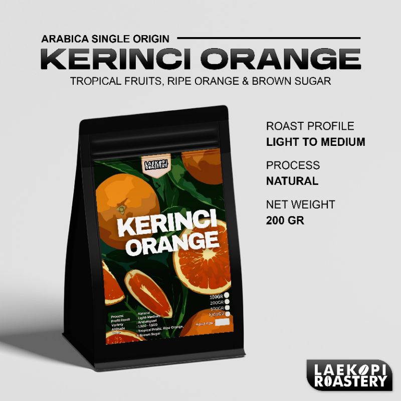 

Biji Kopi Bubuk Arabika KERINCI ORANGE Single Origin 200 gram