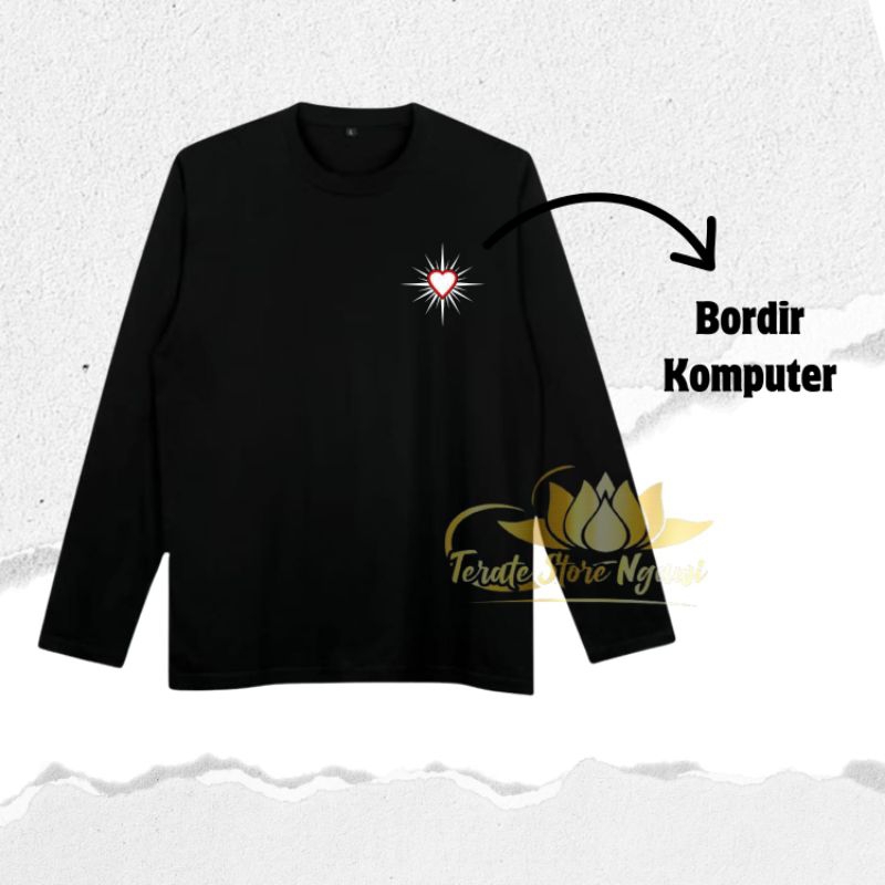 Kaos Sinar Bordir Kaos Hati Bersinar Bordir