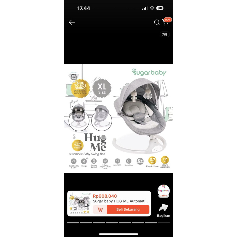 Sugar baby Automatic Baby Swing Bed