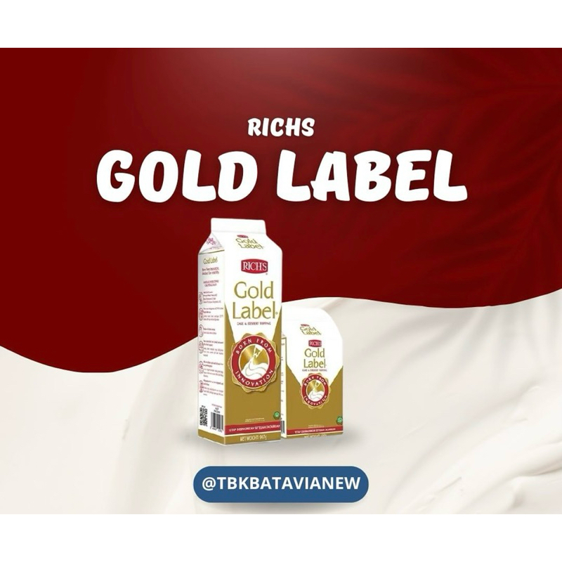 

RICHS GOLD LABEL WHIPPING CREAM 907gr dan 500gr- GOSEND ONLY