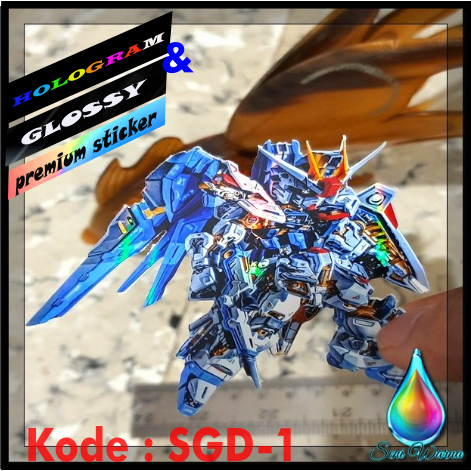 

GUNDAM Stiker Premium Anime Glossy & Hologram ukuran +-6-12cm