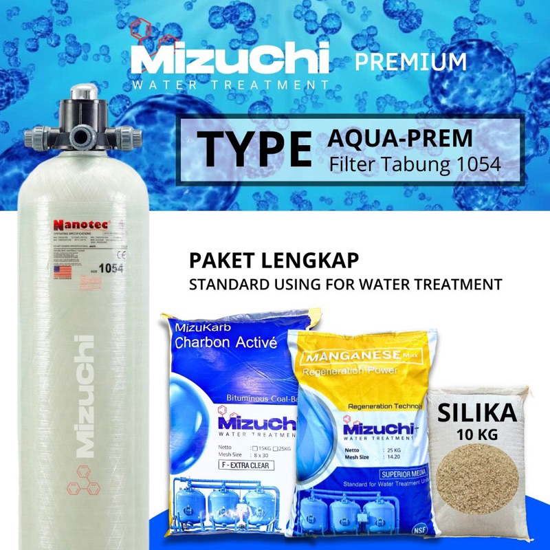 Filter Air Sumur Bor - Paket Filter Air Sumur Bor Keruh Bau Tabung FRP 1054 (Besi, Karat, Berminyak,