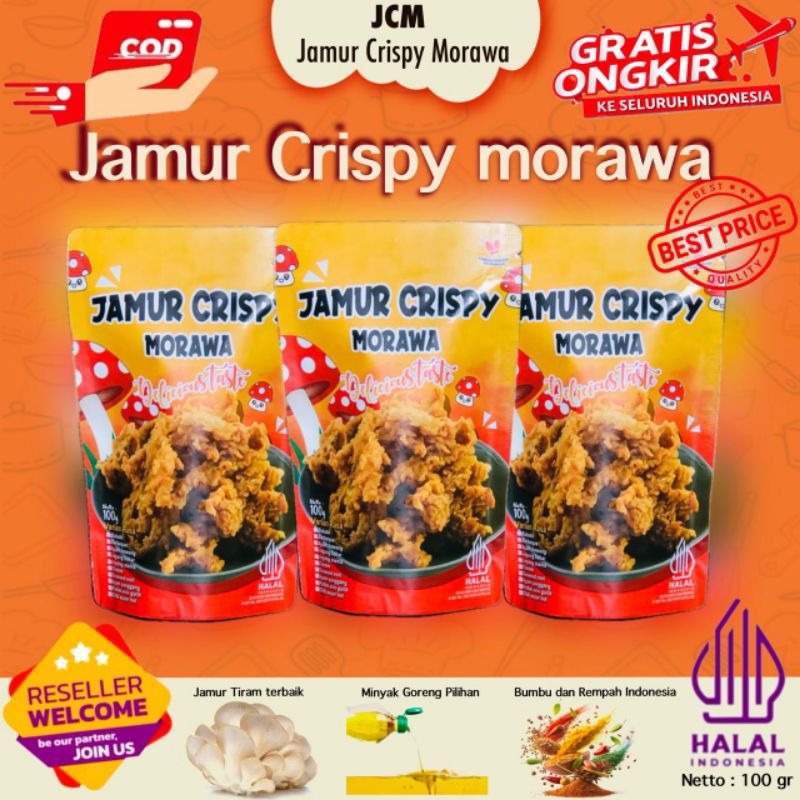 

Jamur Crispy Morawa (JCM) | 100 gr | Balado | cheese | BBQ | Ayam bakar | Ayam Bawang | Seaweed Nori | Jagung bakar | Jagung Manis | Chili Super Hot | Pedan asin gurih