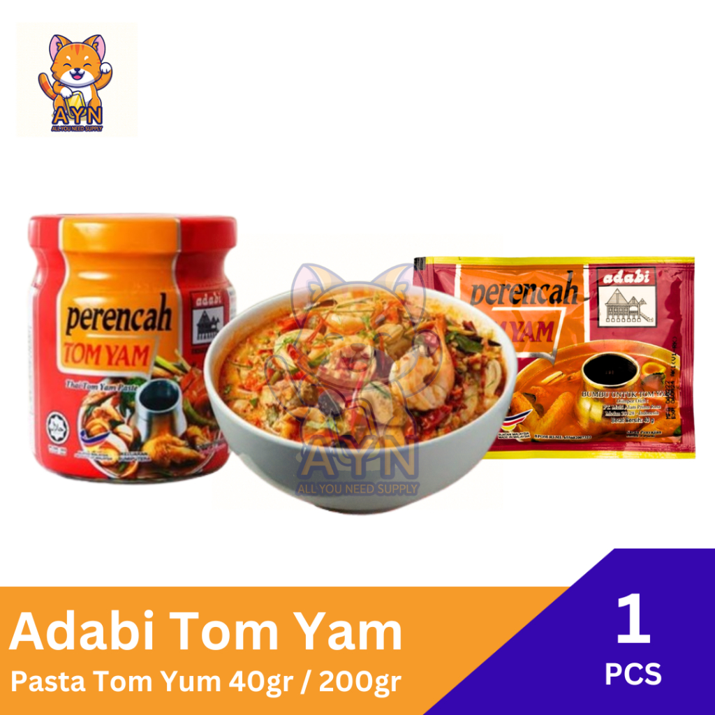 

Adabi Perencah Pasta Tom Yum 40 gr | 200 gr [ 1 pcs ]