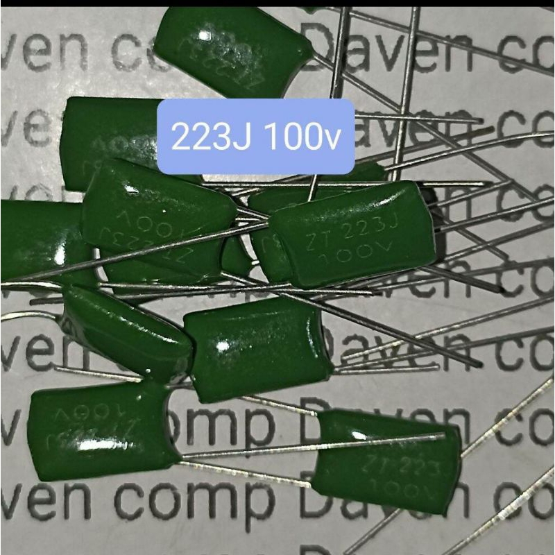 10BUAH KAPASITOR MILAR 223J 100V 2A MYLAR 223J 100VOLT 223 J 100 VOLT