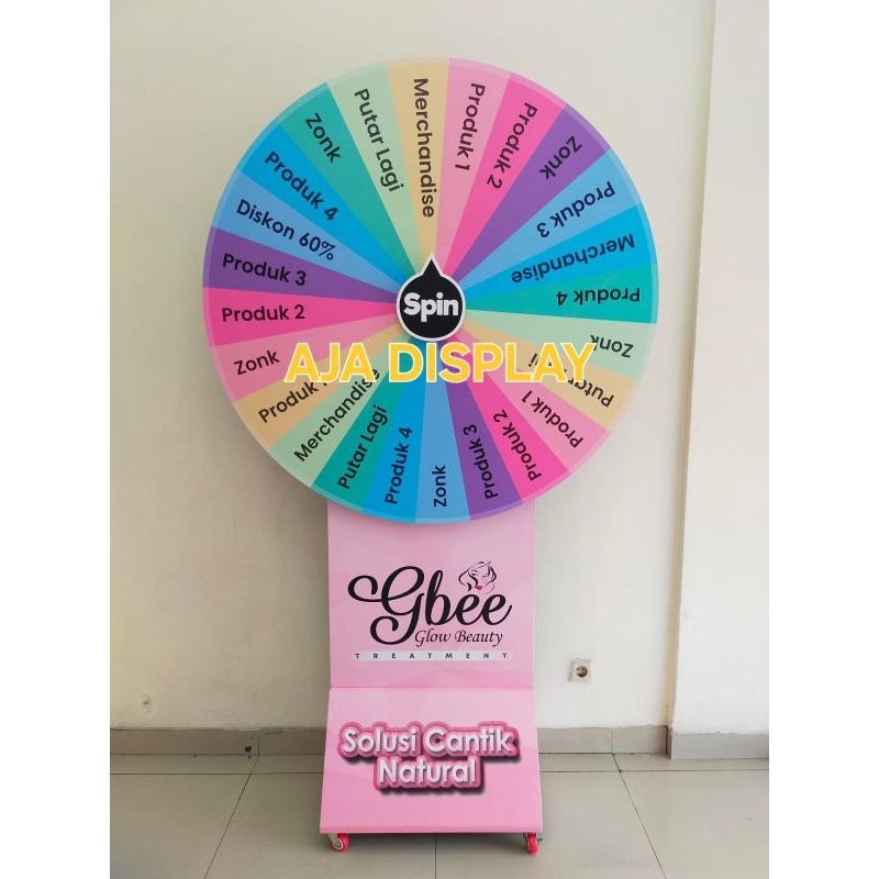 LUCKY WHEEL / RODA UNDIAN / WHEEL OF FORTUNE STAND 120CM CUSTOM PRINTING RODA UNDIAN 120CM PRINTING 