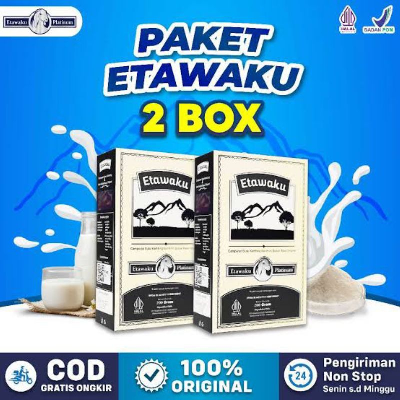 

Paket 2 Box Susu Etawaku Platinum -OriginalBubuk Kambing Etawa Dairy Milk