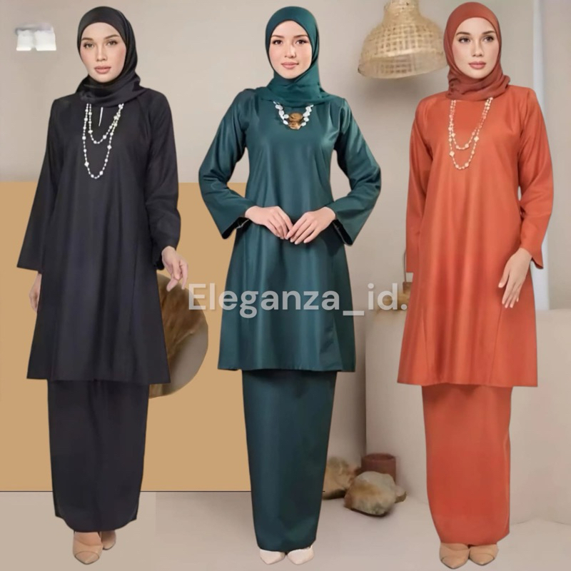 TERBARU Baju Viral Setelan Baju Kurung Melayu Polos Wanita Dewasa, Setelan Baju Malaysia Kondangan B