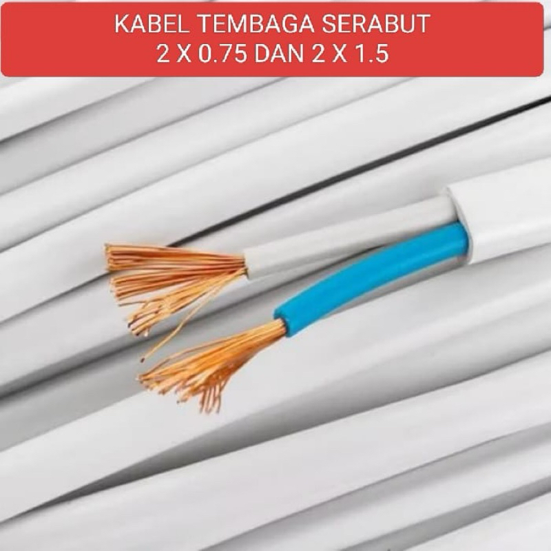 Kabel Tembaga NYMHYO Serabut 2 x 1.5 Paket
