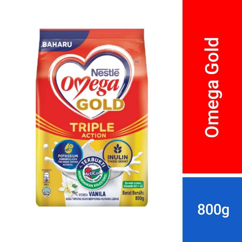 

NESTLE OMEGA Gold Triple Action Susu Bubuk Instan Malaysia (800g)