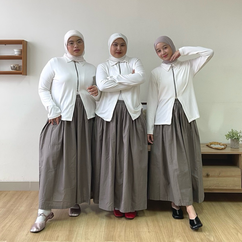 NY Rosie Skirt ByNeeth - Rok Linen - Rok Basic - Rok Korean Style - Rok Ngembang