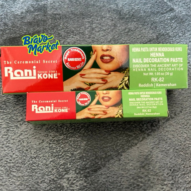 Henna Rani Kone Nail Decoration 30gr Kutek Kuku Warna Merah