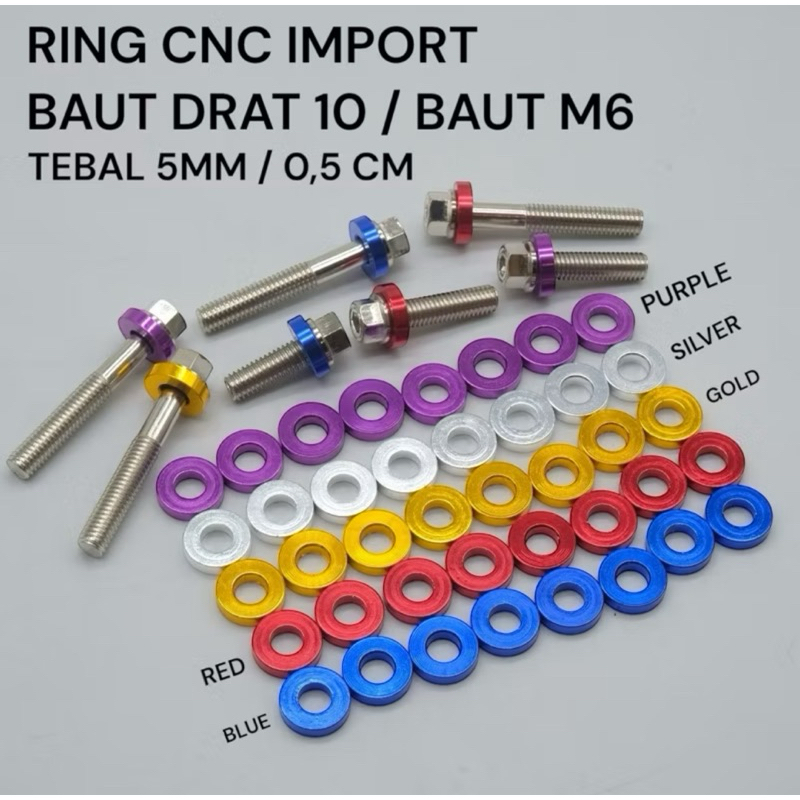 RING BAUT CNC IMPORT TEBAL UNTUK BAUT UKURAN 10 M6 ring cnc ring boston ring baut 10 pemanis cvt rin
