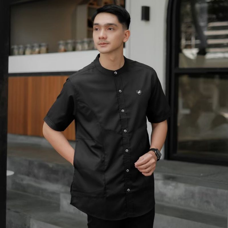 Baju Koko Pria Kemko Lengan Pendek Polos Koko Polos Kemko Lengan Pendek Polos NF