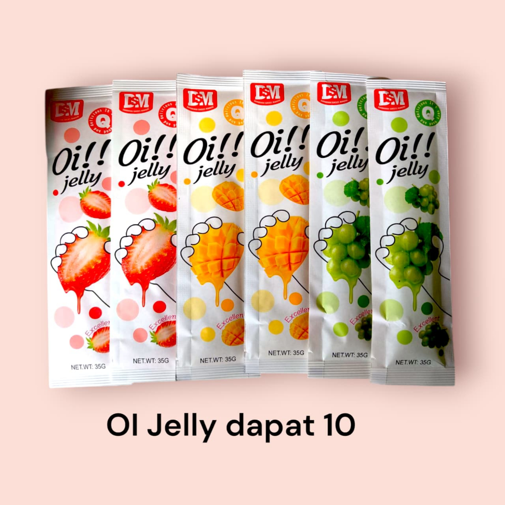 

(10 PCS) DSM oi JELLY RASA BUAH BISA DI ECER 2.000 (RASA CAMPUR)