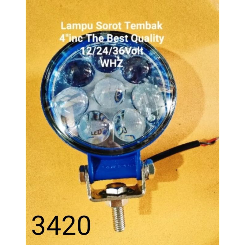 Lampu sorot SD3420 tembak sorot Led/Work Lamp Bulat 4" Bisa pakai dari 12volt -36volt 3420
