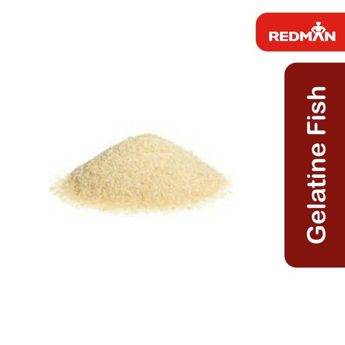 

Gelatine Bubuk (Gelatine Fish) "Redman" 50gr plastik bening
