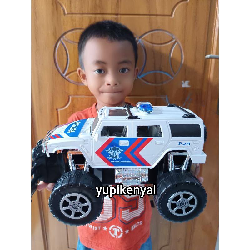 Mainan Mobil Jeep Polisi Sirine Bunyi Lampu Suara Jumbo