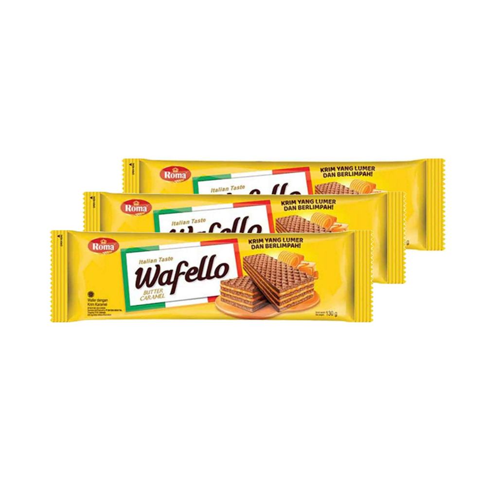

3Pcs Wafello Wafer Italia Butter Caramel 114 Gram