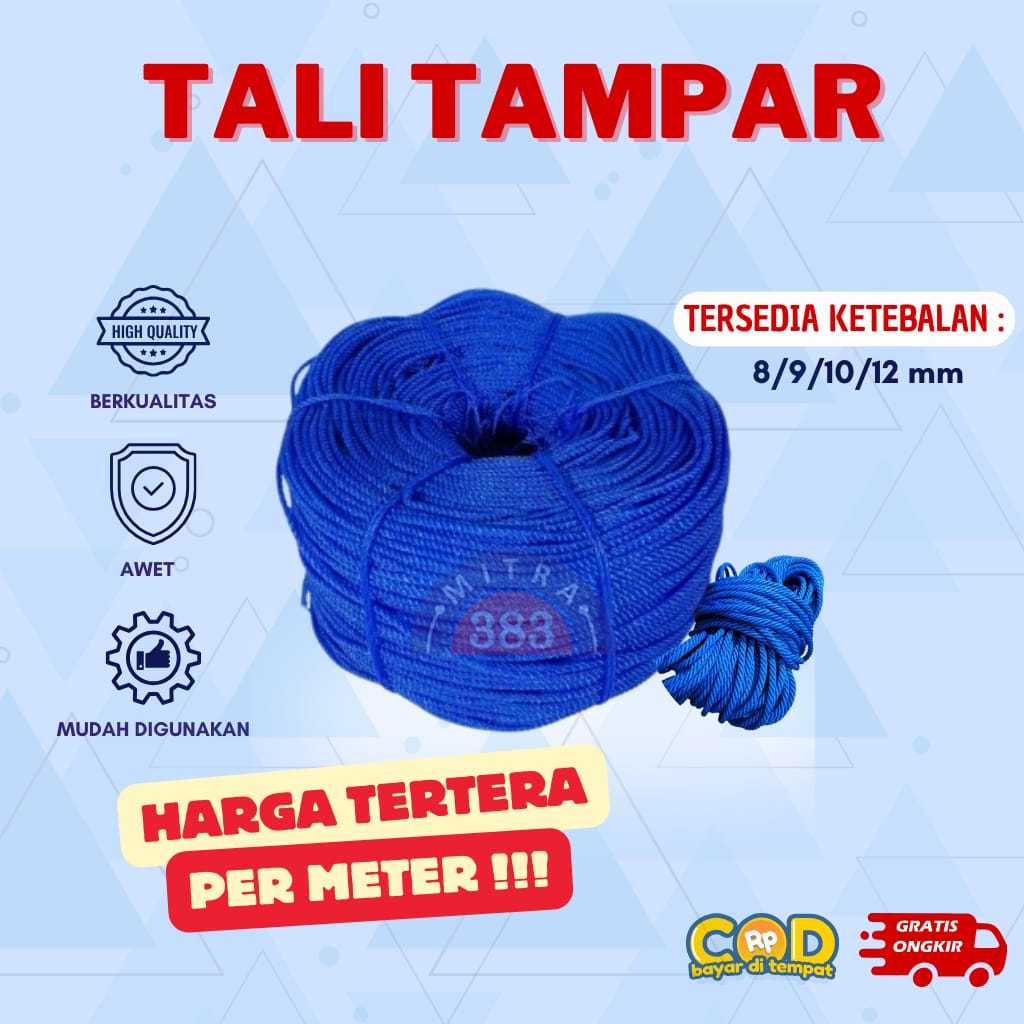 

Tali Tambang Plastik Besar Murah Tali Tampar Plastik Ukuran 8mm 9mm 10mm 12mm HARGA PER METER