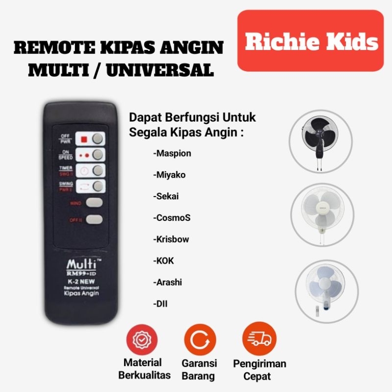 Remote Kipas Angin Universal RM99 + ID Semua Merk